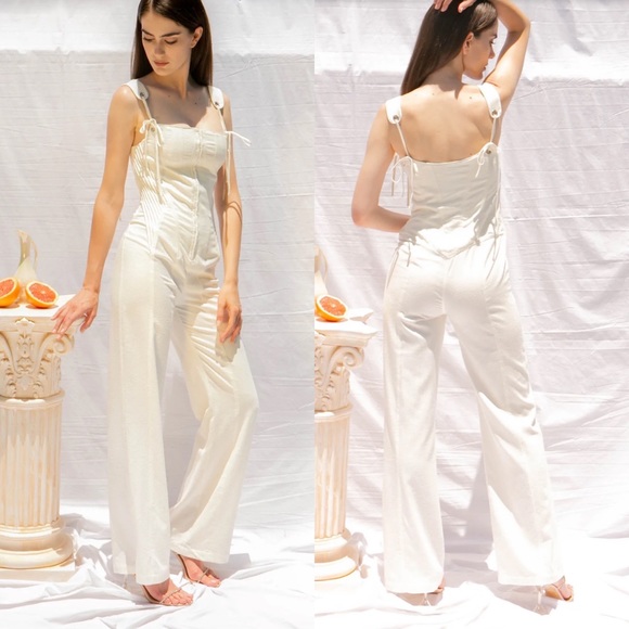 NWT Jill Renee Odette Raw Silk Jumpsuit - Picture 3 of 13